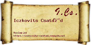Iczkovits Csatád névjegykártya